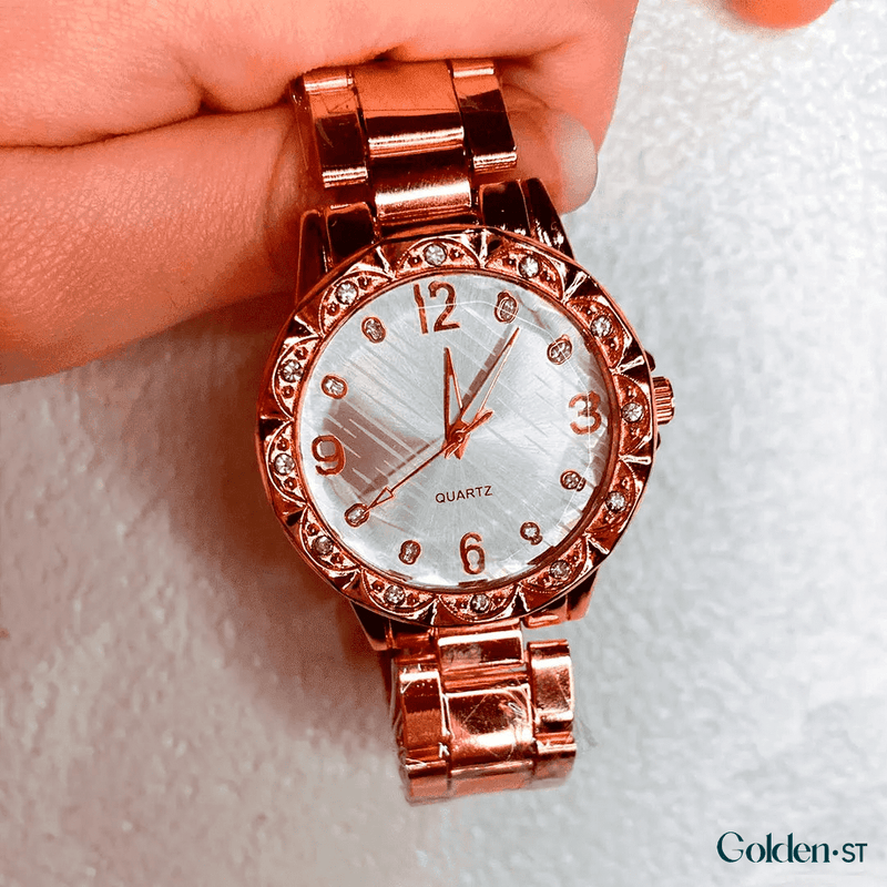 KIT SAFIRA - Relógio Rosé + Pulseira de Pérolas + Colar Árvore da Vida (PROMOÇÃO PRÉ BLACK FRIDAY)