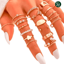 Conjunto de Anéis de Coração e Borboleta