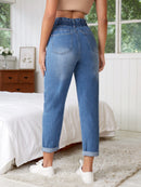 Calça Mom Jeans com Elástico
