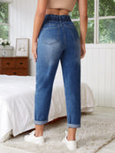 Calça Mom Jeans com Elástico