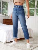 Calça Mom Jeans com Elástico