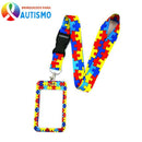 Cordão Autismo Com Crachá Quebra Cabeça