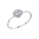 Anel Solitário de Zircônia Glow Prata