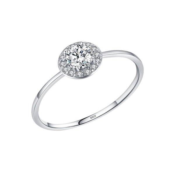 Anel Solitário de Zircônia Glow Prata