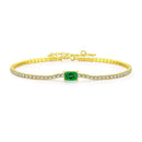 Pulseira Dourada com Zircônia Verde