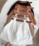 KIT 5 SHORTS SAIA DE ALFAIATARIA + CINTO DE COURO DE BRINDE