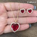 Colar Coração Cravejado Golden - Folheado a Ouro