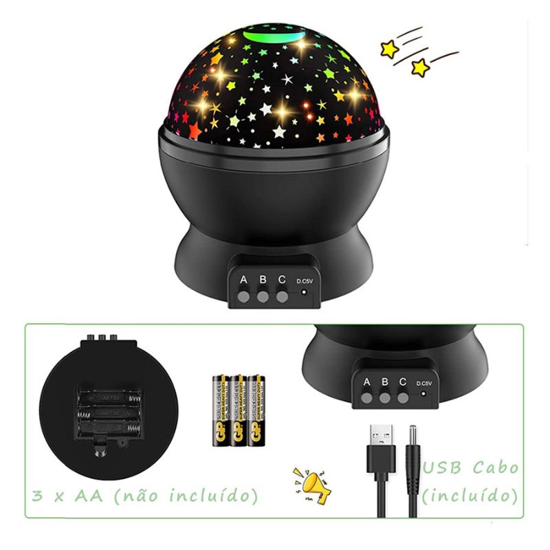Luminária Infantil Retroprojetora Constelação