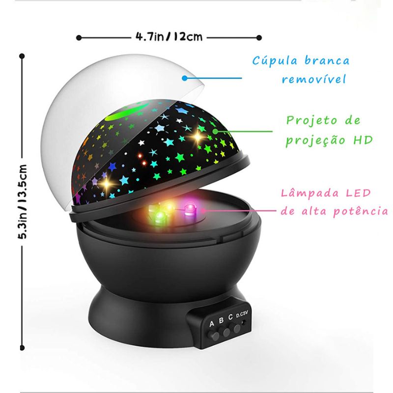 Luminária Infantil Retroprojetora Constelação