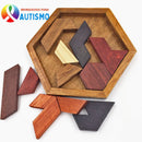 Quebra Cabeça Infantil de Madeira Hexagonal Montessori
