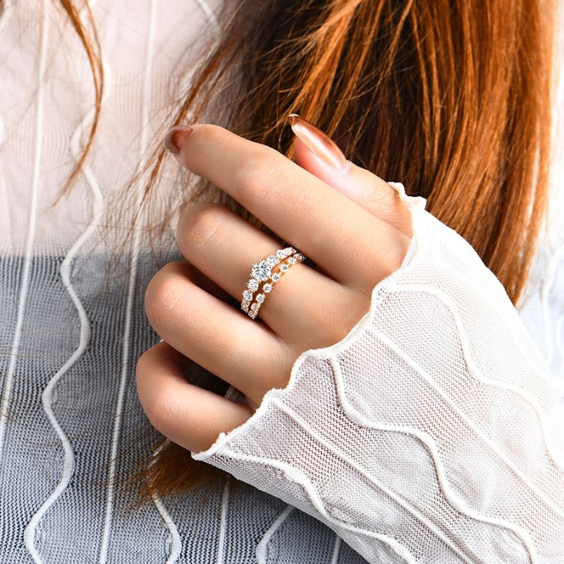 Anel Moissanite  Ouro 14k