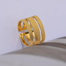 Anel Triplo Ajustável Banhado a Ouro 18K