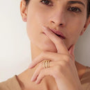 Anel Triplo Ajustável Banhado a Ouro 18K