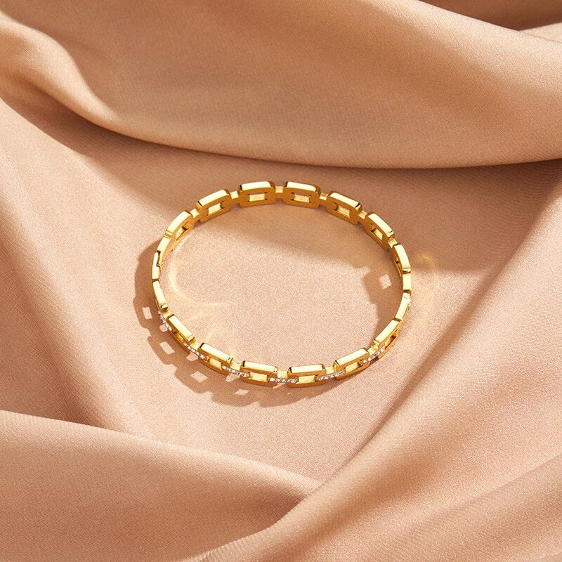 Bracelete Geométrico com Zircônias