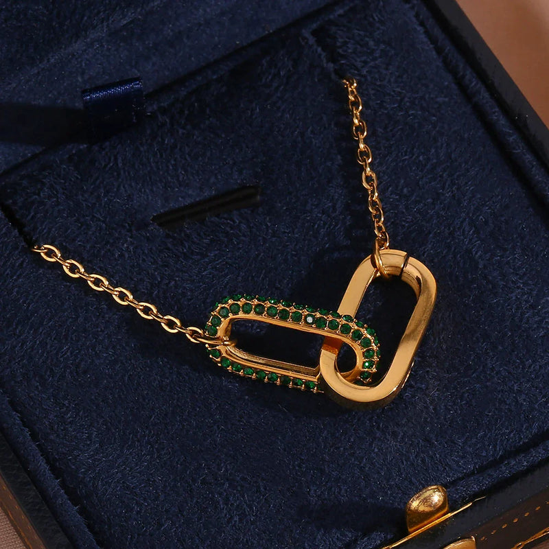 Colar Duplo com Zircônias