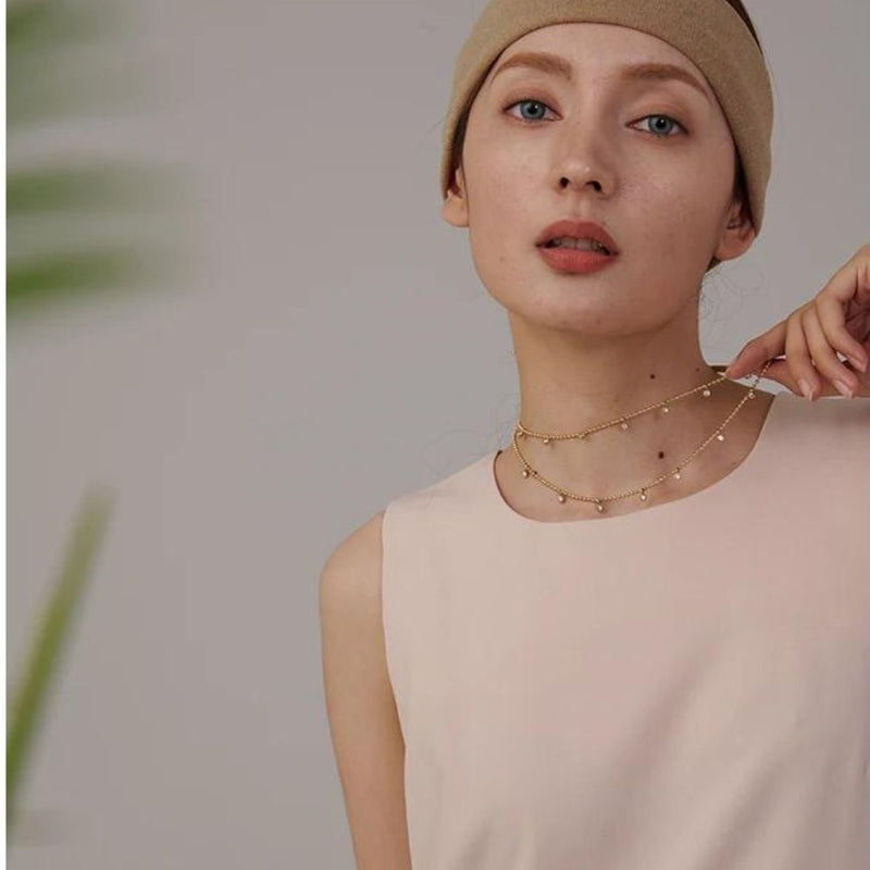 Colar Duplo com Zircônias Cúbicas