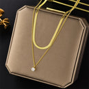 Colar Duplo com Zircônia