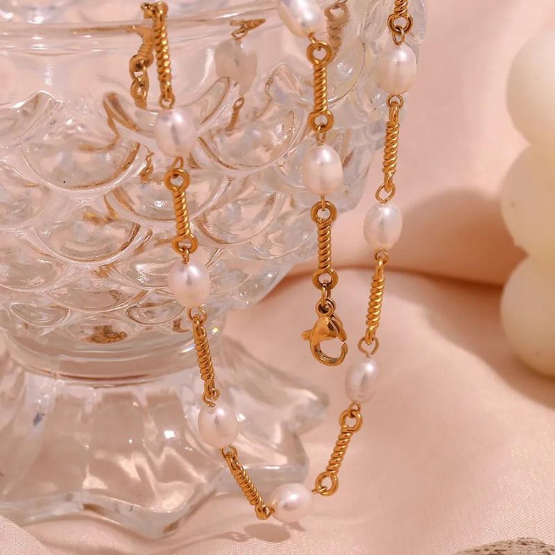 Conjunto Colar e Pulseira de Pérolas