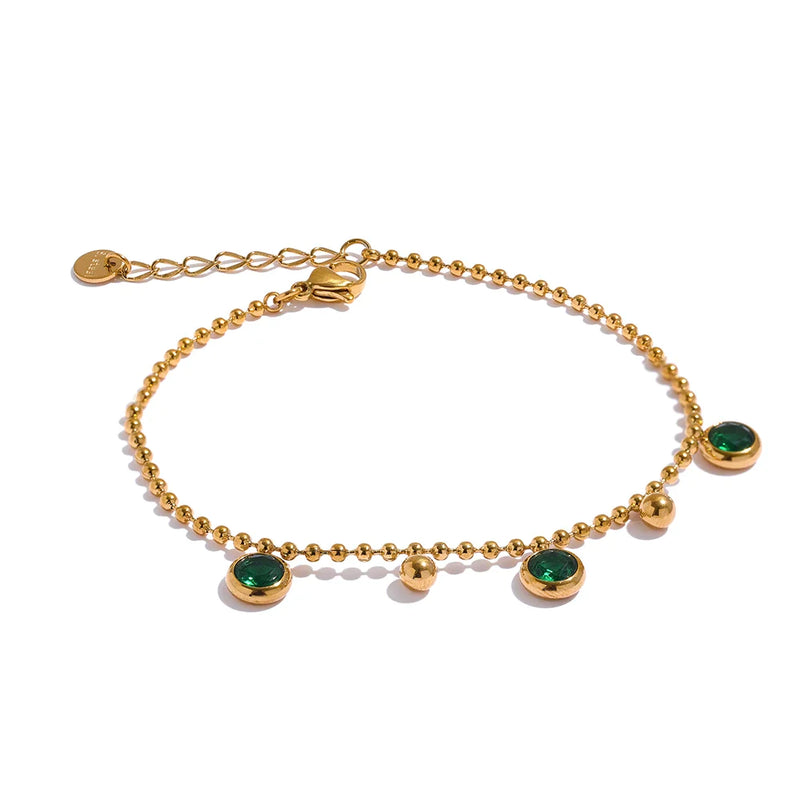 Conjunto de Colar e Pulseira Com Zircônias Cúbicas