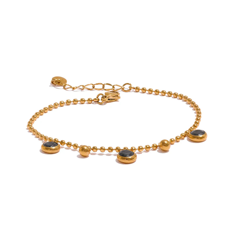 Conjunto de Colar e Pulseira Com Zircônias Cúbicas