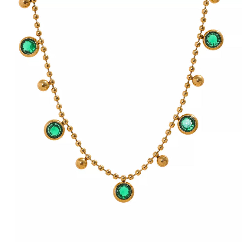 Conjunto de Colar e Pulseira Com Zircônias Cúbicas