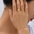 Pulseira com Anel de Coração Banhado a Ouro