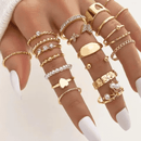 Conjunto de Anéis de Coração e Borboleta