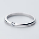 Anel Ponto de Zircônia Prata