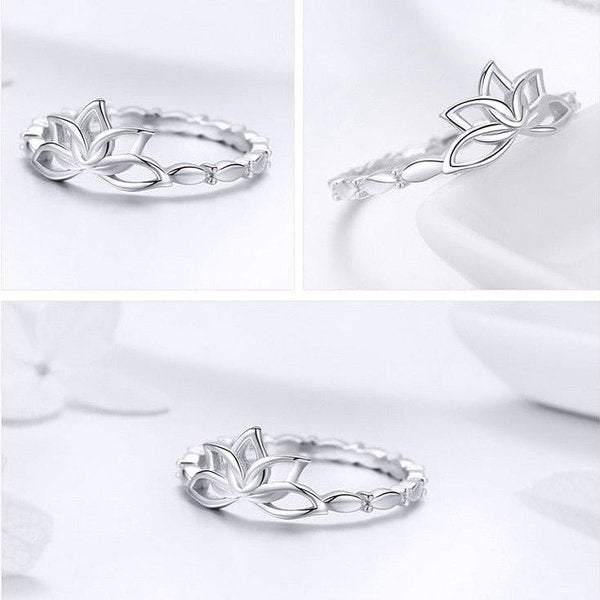 Anel Flor de Lótus Prata