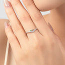 Anel Prata Coroa de Zircônias Arco-Íris