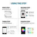 Fita de LED RGB com APP 24 Chaves Bluetooth