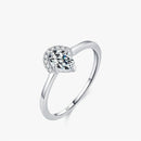 Anel Prata com Pedra Oval de Zircônia