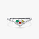 Anel Prata Coroa de Zircônias Arco-Íris