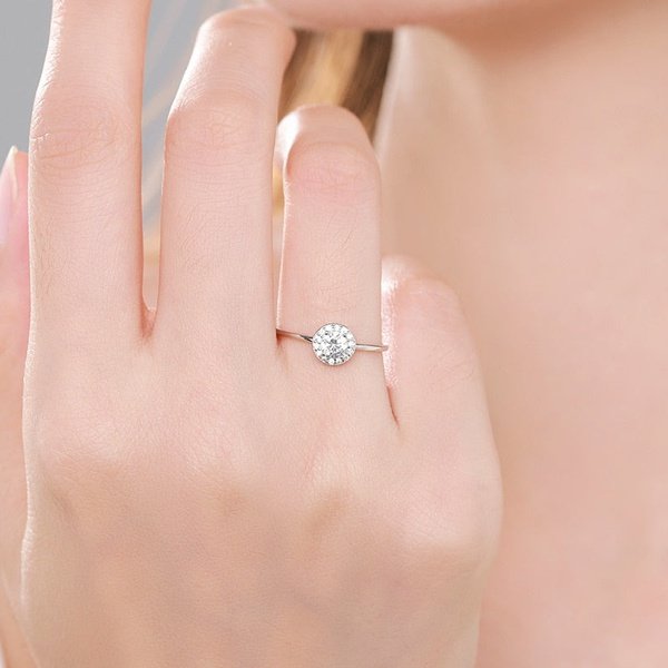 Anel Solitário de Zircônia Glow Prata