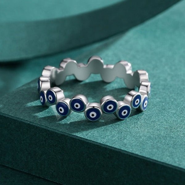 Anel Olho Grego Prata