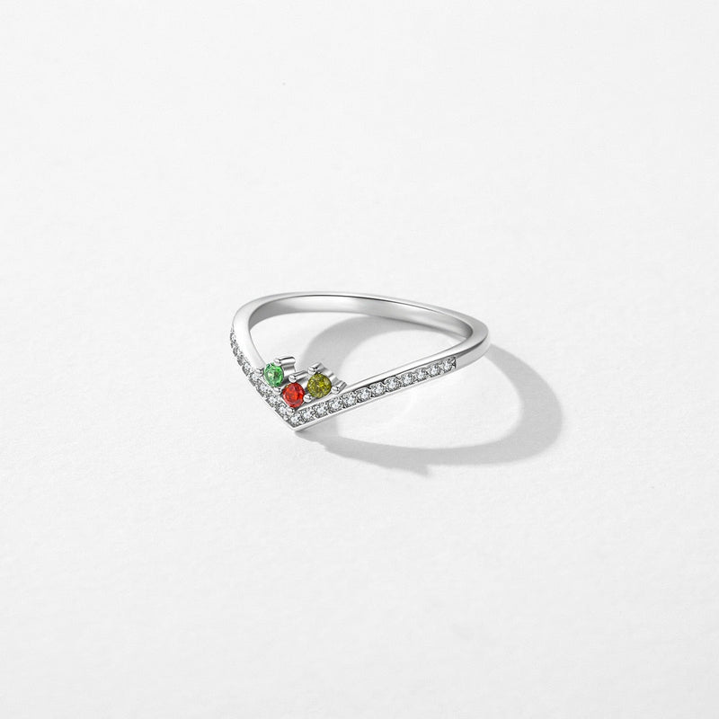 Anel Prata Coroa de Zircônias Arco-Íris