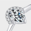 Anel Prata com Pedra Oval de Zircônia