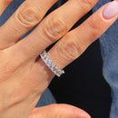 Anel Sequência de Zircônia Oval Prata