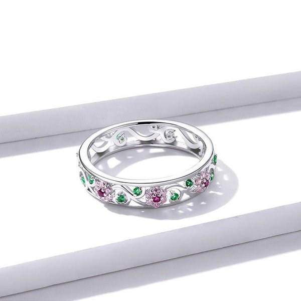 Anel Jardim Florido Prata