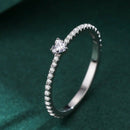 Anel Solitário Coração de Zircônia Prata