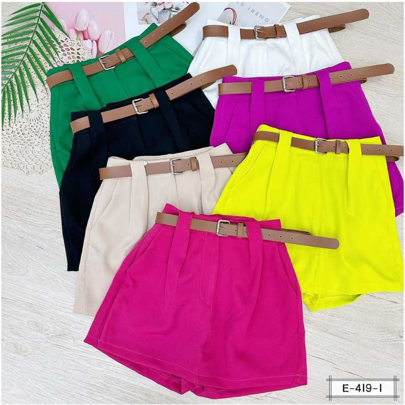 KIT 5 SHORTS SAIA DE ALFAIATARIA + CINTO DE COURO DE BRINDE