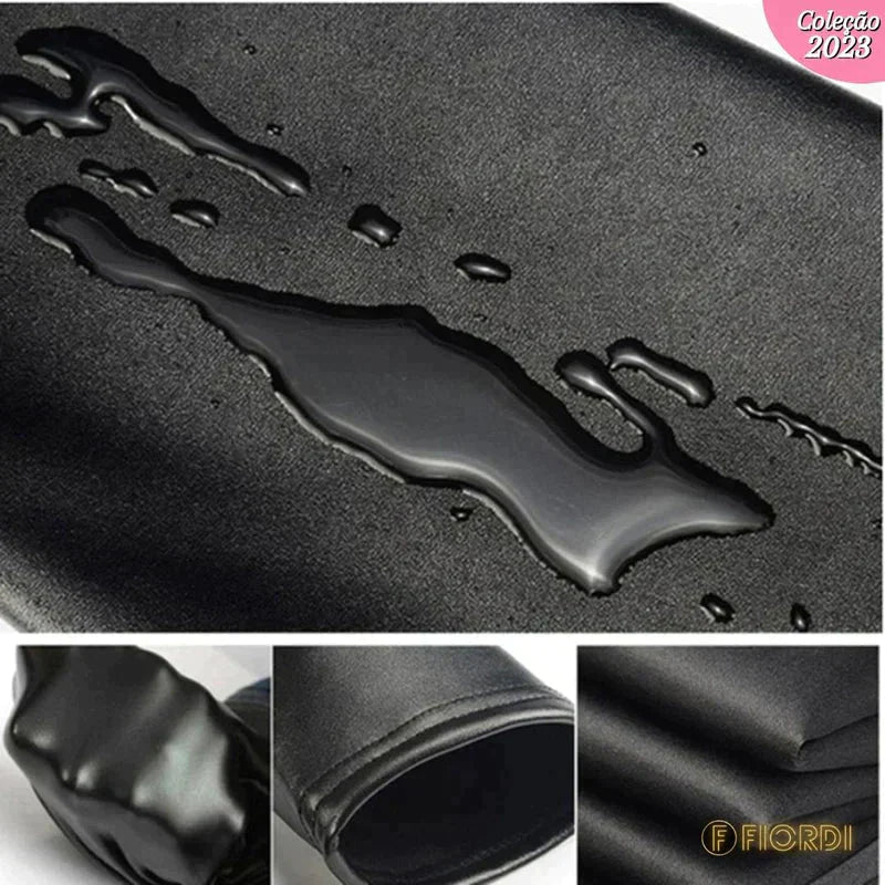 Calça de Couro Aveludada - Hotleg + Brinde Surpresa Exclusivo