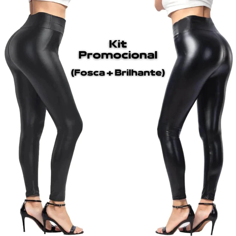 Calça de Couro Aveludada - Hotleg + Brinde Surpresa Exclusivo