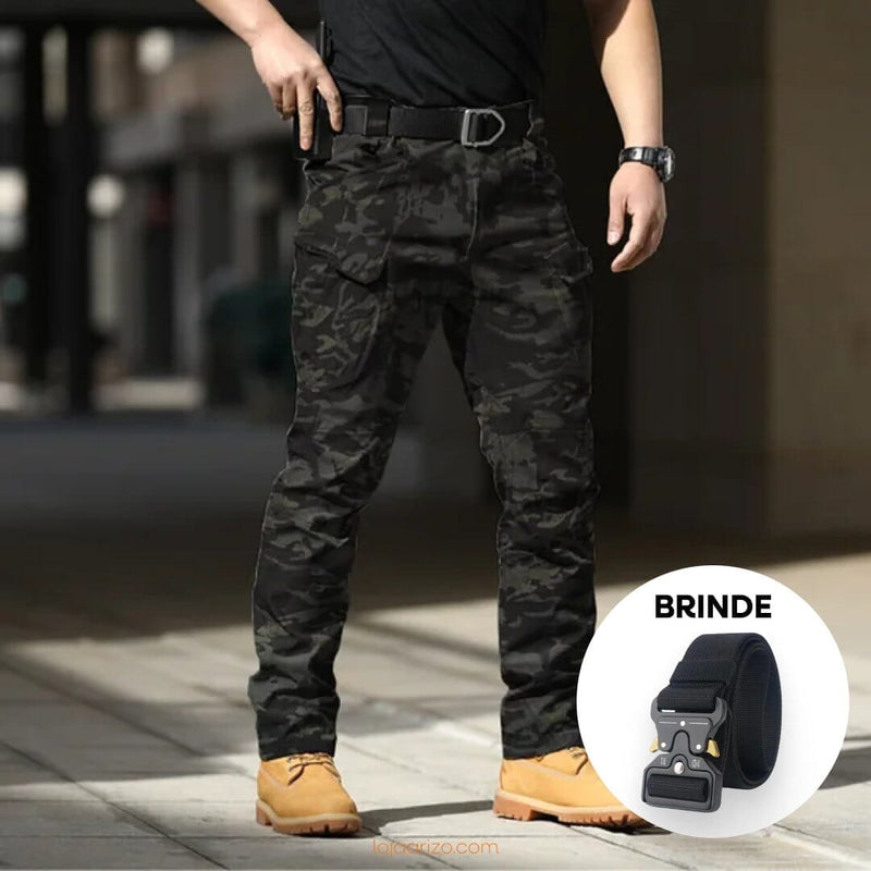 Calça Militar Tática Resistente e  Impermeável + Cinto de Brinde [T]