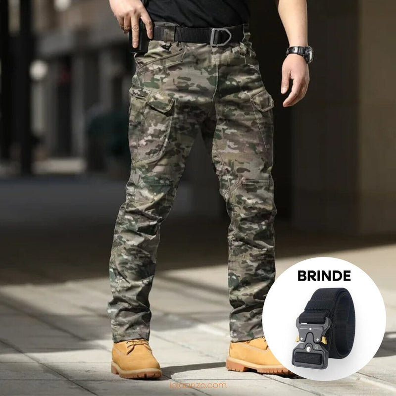 Calça Militar Tática Resistente e  Impermeável + Cinto de Brinde [T]