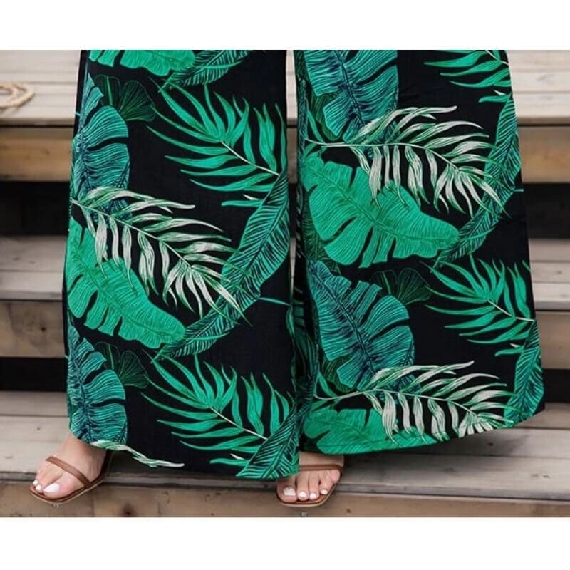 Calça Pantalona Folhas