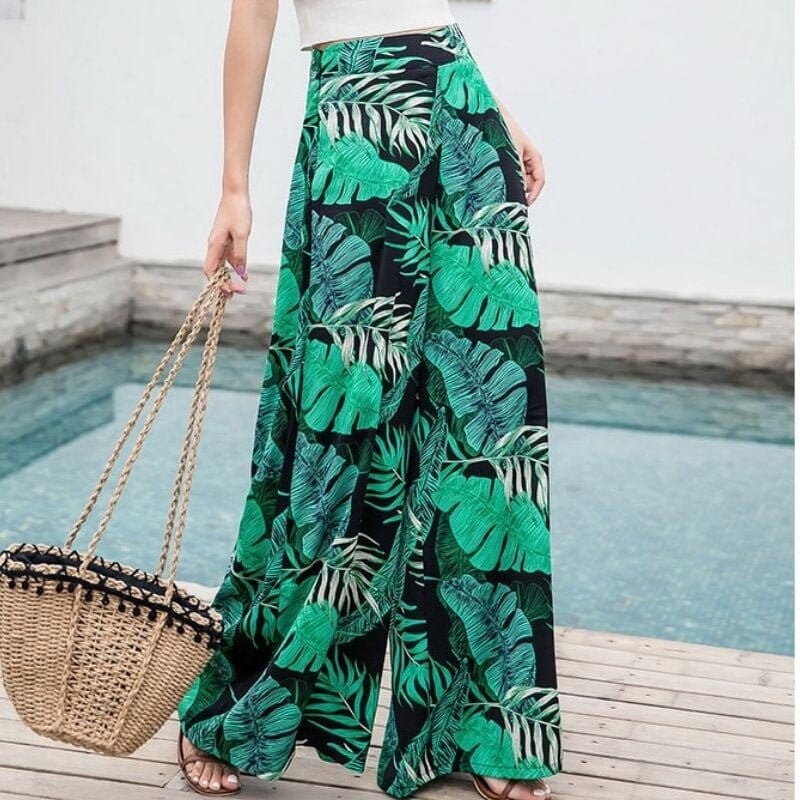 Calça Pantalona Folhas