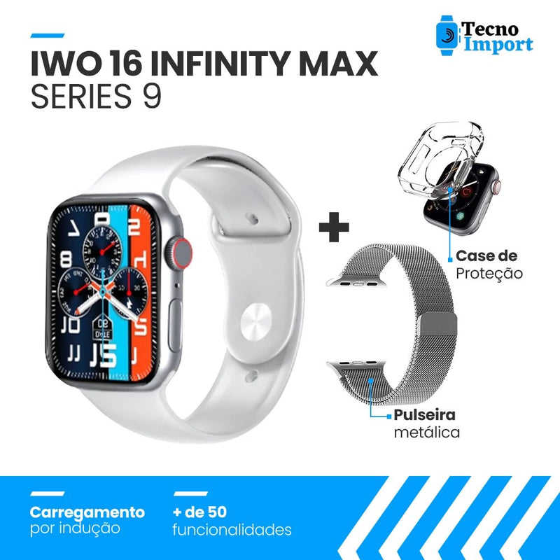 Lançamento Iwo 16 Infinity Max Series 9 + Pulseira Metálica + Case protetora de Brindes