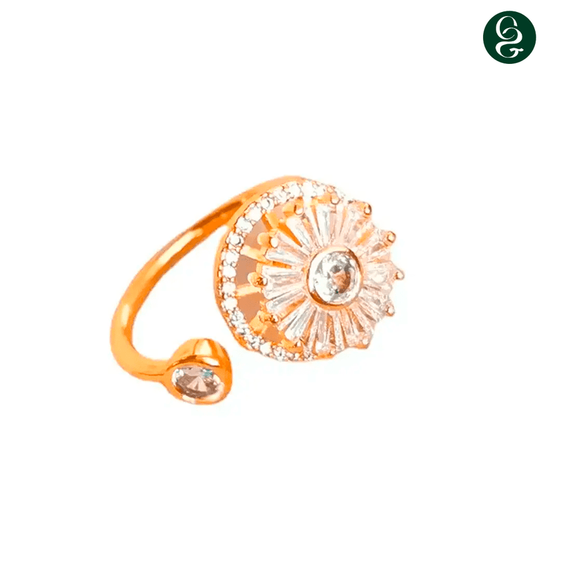 Anel Girassol Giratório - Ajuda em sua Ansiedade